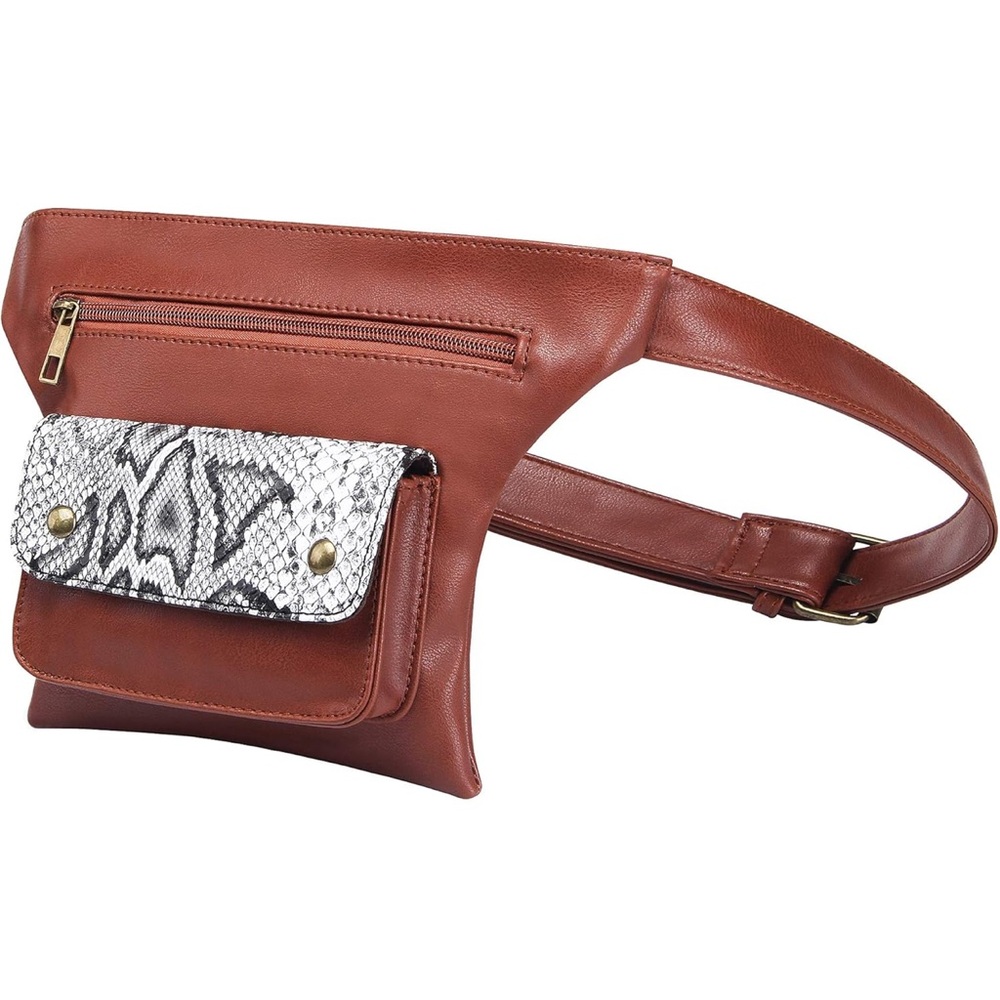 Sugar Brown and Black Crossbody Bag with Modern Design